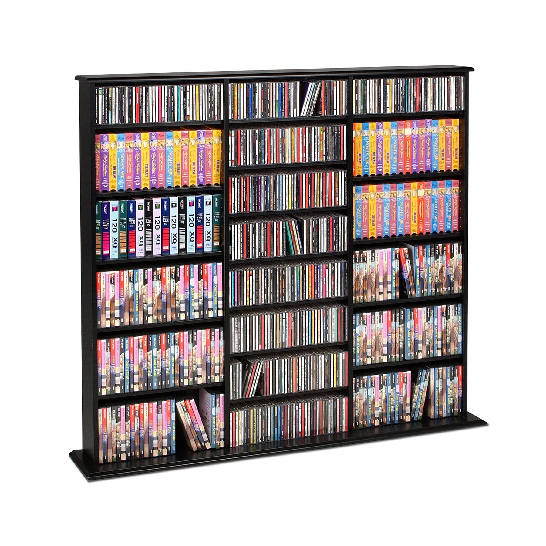 Prepac 51" Triple CD DVD Wall Media Storage Rack in Black