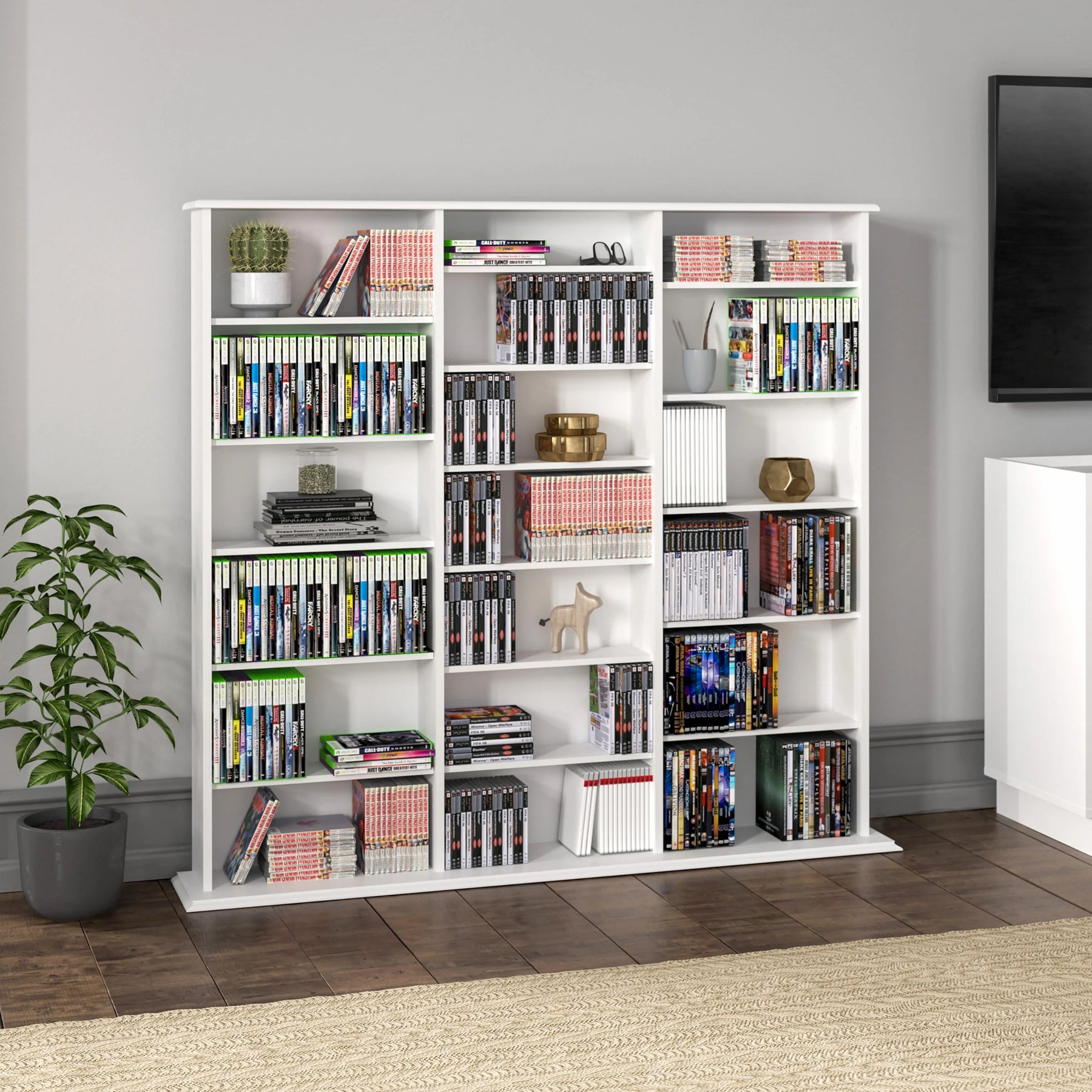 Prepac 51" Triple CD DVD Wall Media Storage Rack in Black