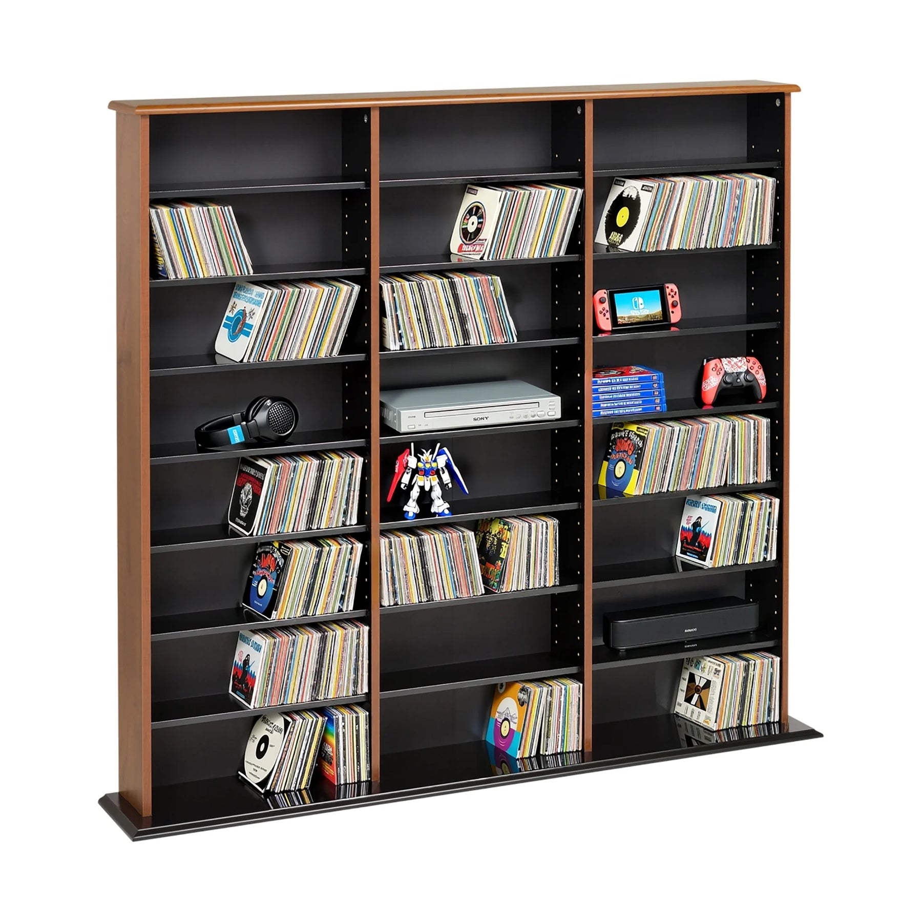 Prepac 51" Triple CD DVD Wall Media Storage Rack in Black
