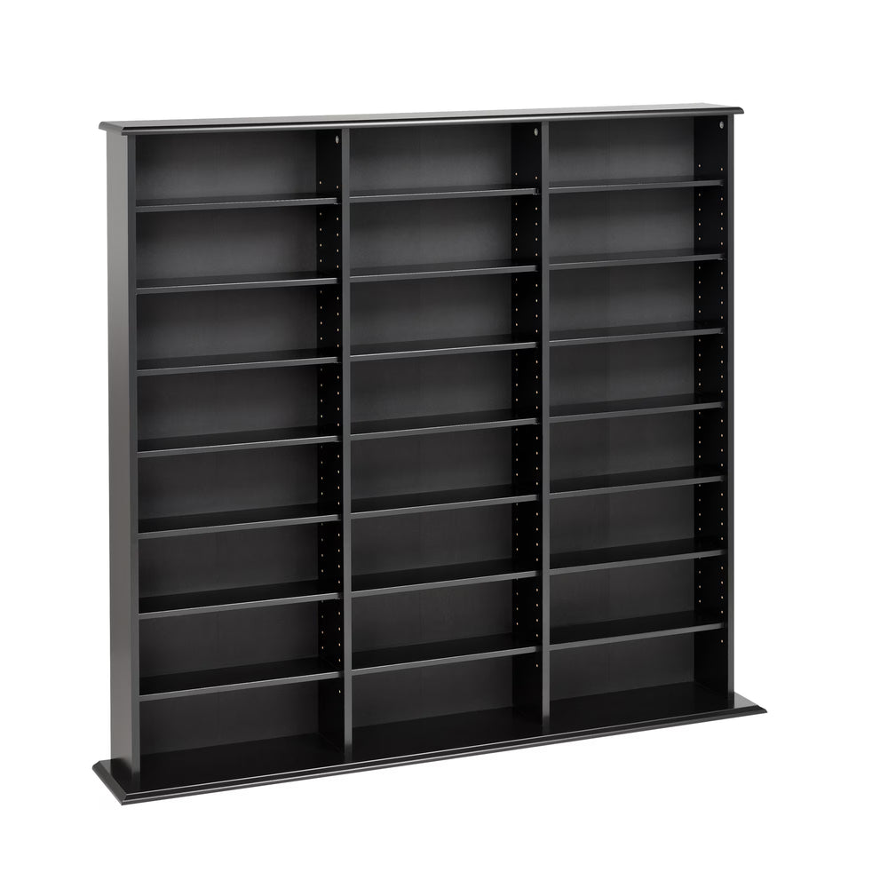 Prepac 51" Triple CD DVD Wall Media Storage Rack in Black